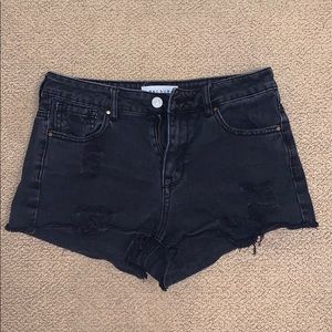Pacsun Black Ripped High Waisted Jean Shorts